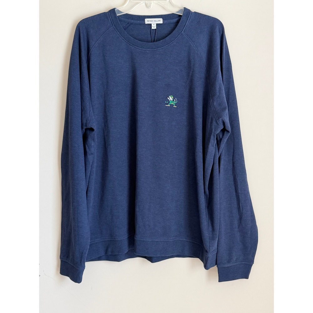 Peter Millar Crewneck Sweatshirt Mens XL NWT Navy Notre Dame Fighting Irish